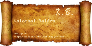 Kalocsai Balázs névjegykártya